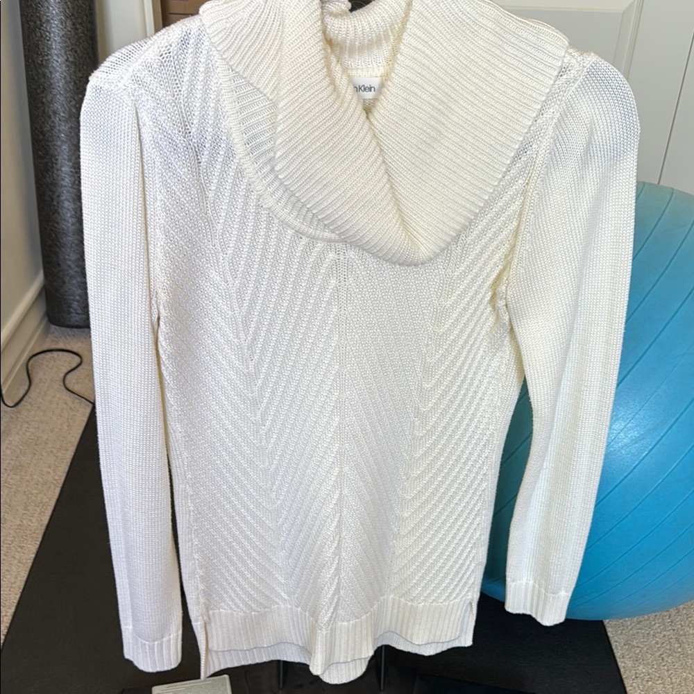 Calvin Klein Collection White Turtleneck Sweater